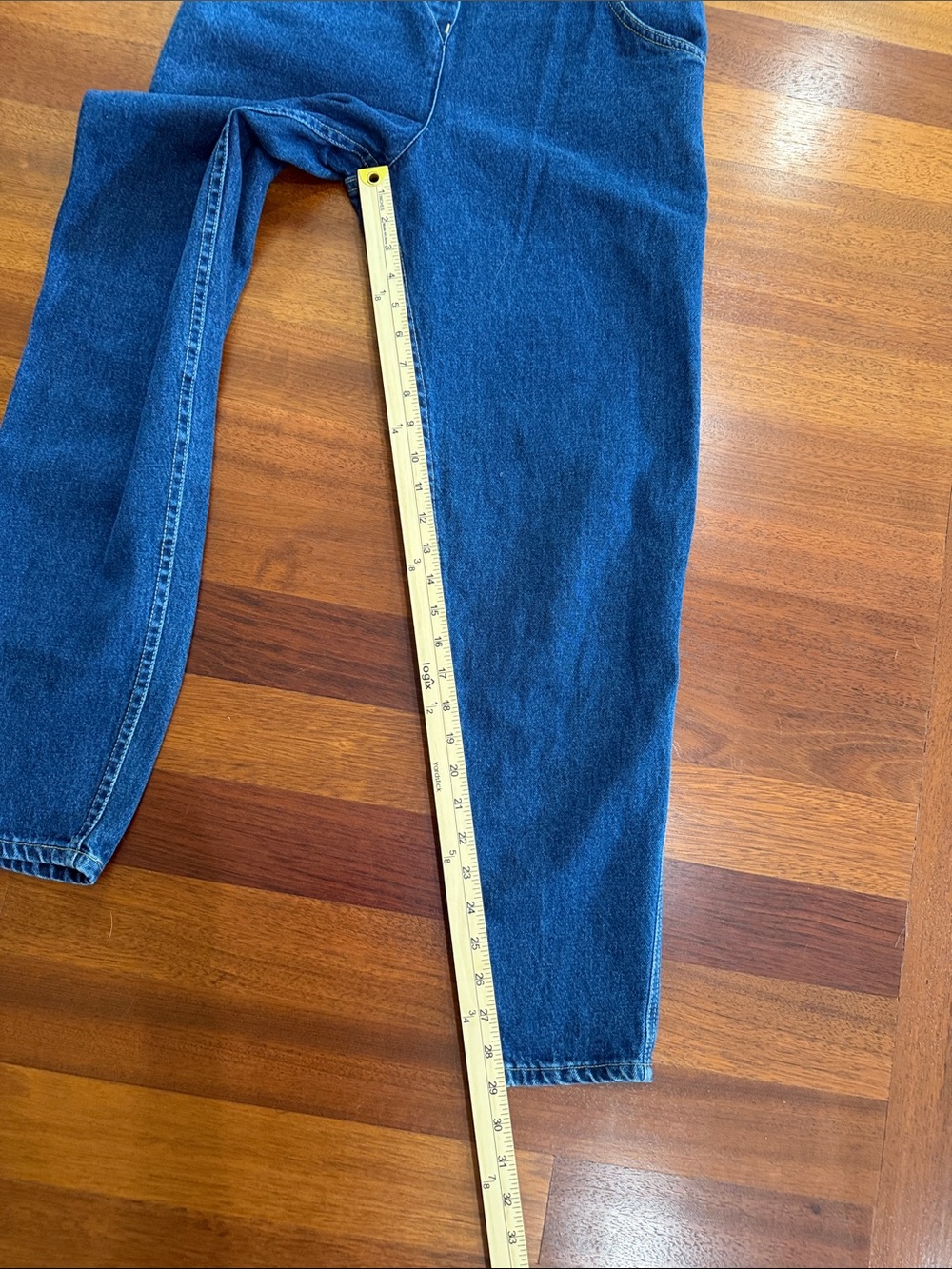 Rare Vintage Lee Denim Overalls Jumpsuit Button Front Medium Wash Indigo 80s 90s - Picture 11 of 14